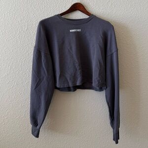 Women’s Best Gray Cropped Gym Sweatshirt